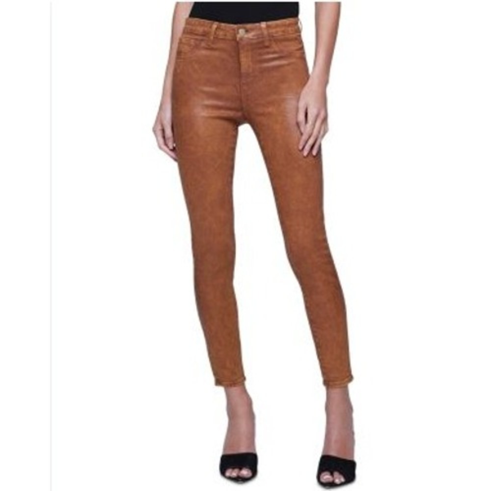 NWT L'AGENCE Margot High Rise Skinny Jeans in Java Coated - Size 24